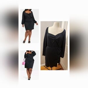 2X AVA & VIV Elegant WRAP Black Dress